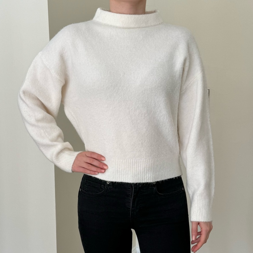 Zara White Mock Turtleneck